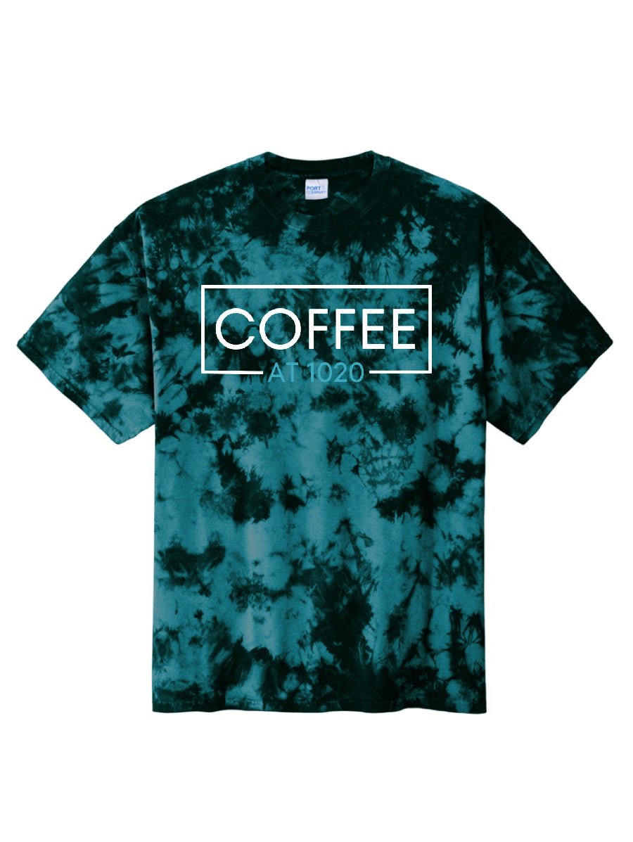 1020 Black and Teal Crystal Dye Tee