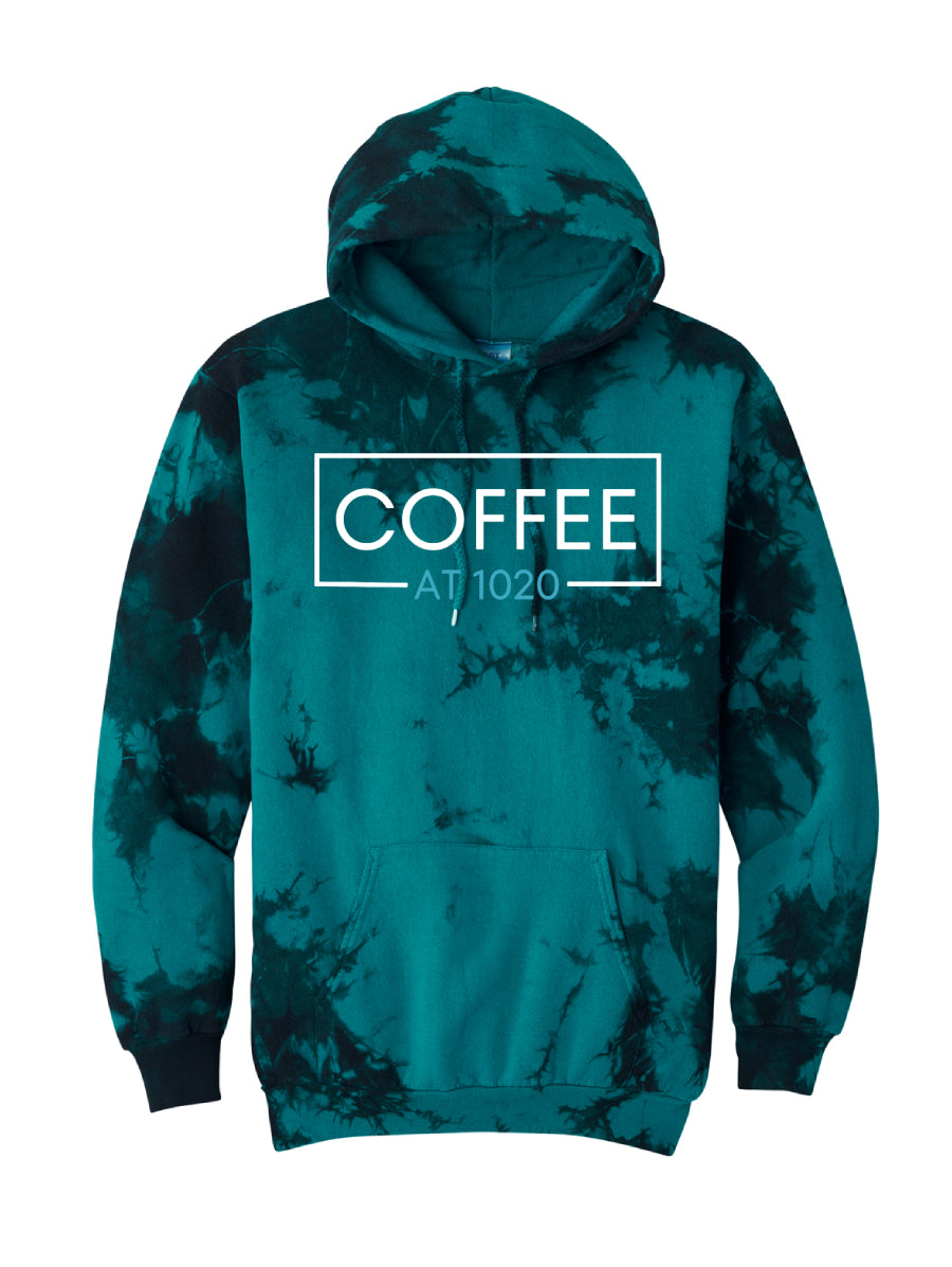 1020 Black and Teal Crystal Dye Pullover